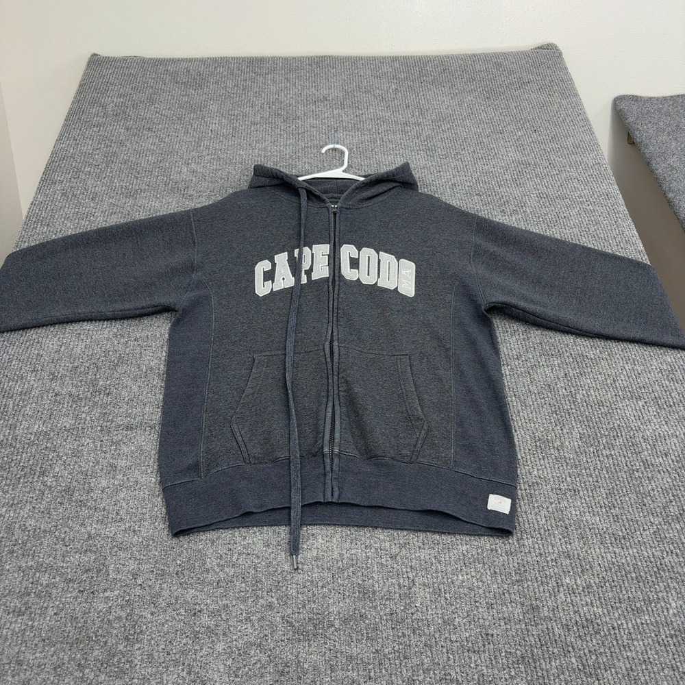 Cuffy's Zip Hoodie Mens L Charcoal Cotton Blend‎ Cape Cod Massachusetts Casual